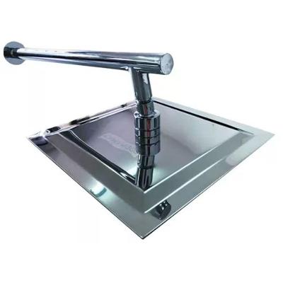 Ducha Quadrada Chuveirao Inox Polida 25x25 Pressao 1 a 3kgf-cm2 Parede Vazao 360L-h Inox Sodramar
