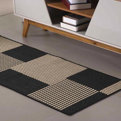 Tapete Passadeira Sisal Lancer Retangular 100x66CM 87% Polipropileno 13% Poliéster Ps32 Preto