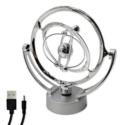 Pêndulo de Newton Orbital Cinético USB Movimento Perpétuo Prata Negócio de Gênio