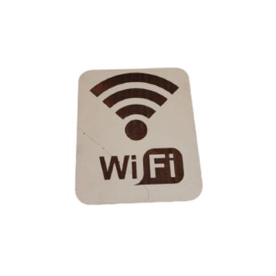 Placa Decorativa Placa Wi-fi M4 Branca [F031] em MDF com Acabamento a Laser Branco Trovarelli Móveis