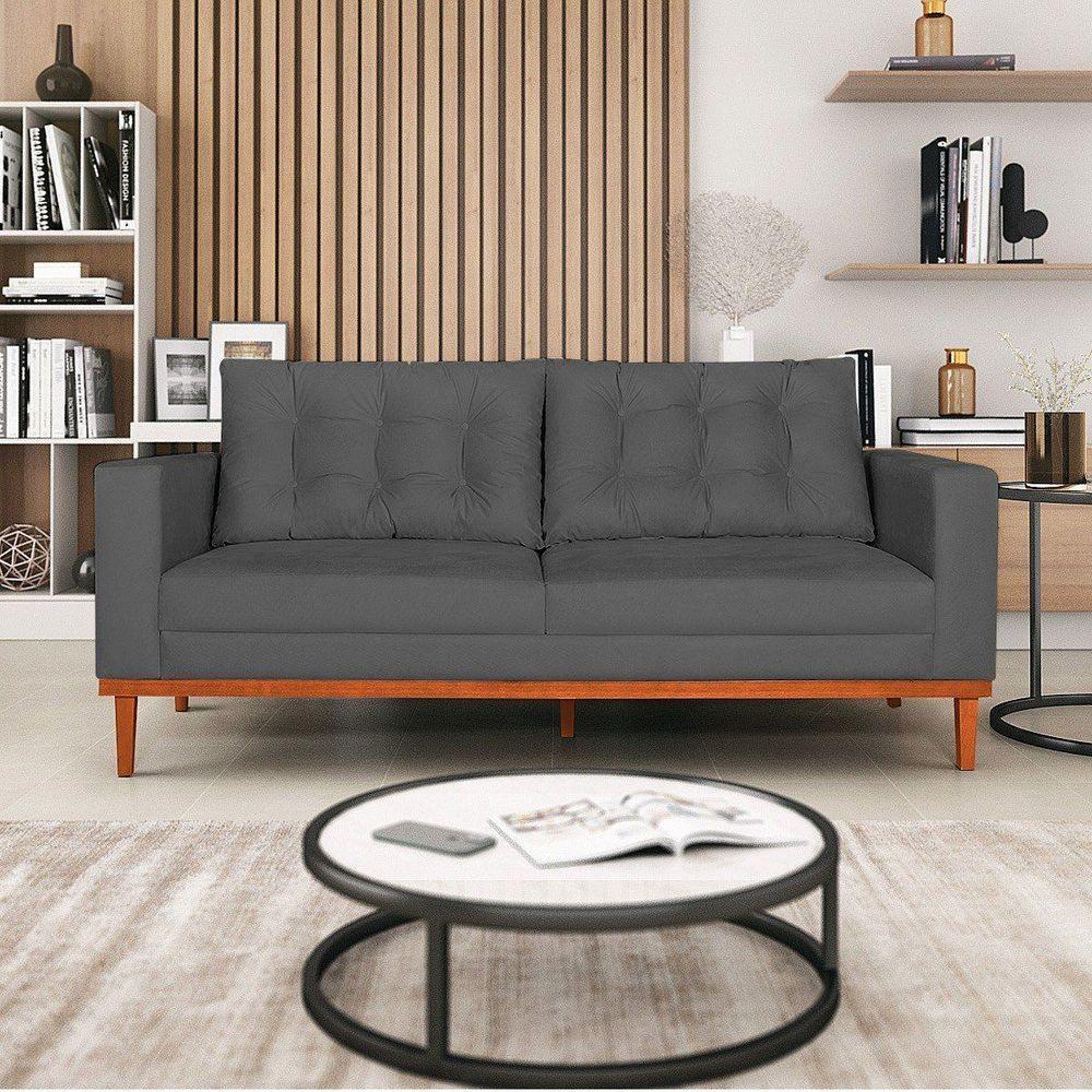 Sofá 2 Lugares Dubai Linho Chumbo - 2