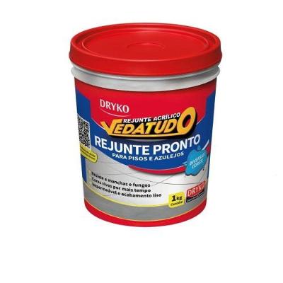 Rejunte Acrílico Branco 1kg Vedatudo para Acabamento em Ambientes Internos e Externos Dryko