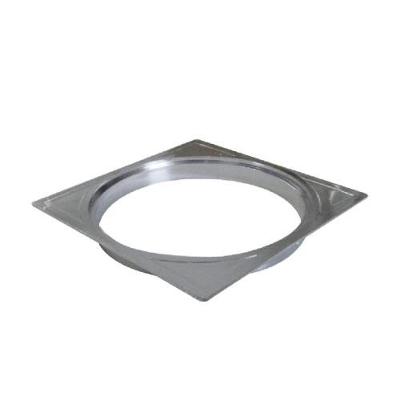Porta Grelha Quadrada Cromada 100mm em PVC e PP para Acabamento de Piso Socel