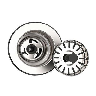 Válvula de Pia Inox 3 1-2 com Puxador Preto para Pia de Cozinha Pádova