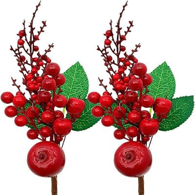 Galho Decorativo Natalino Maça Natalina 35CM Flexível para Decoração de Natal Vermelho Outras Marcas
