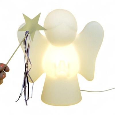 Luminária Abajur Anjinho Bivolt 110-220V com Luz Suave em Polietileno Branco Desembrulha