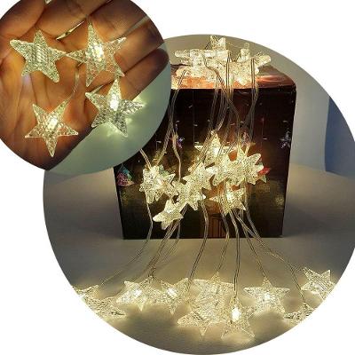 Pisca Cortina de Natal Estrelinhas 80 LED 3x1m 8 Funções Bivolt 110-220V Amarelo
