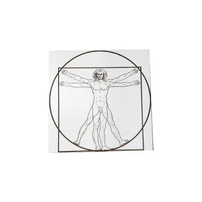 Quadro Decorativo Homem Vitruviano Cultural em MDF para Parede Branco