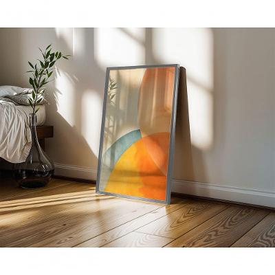 Quadro Decorativo Solare Abstrato Geométrico Retangular 60x90 Preto