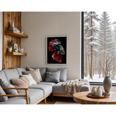 Quadro Decorativo Véus Submersos Retangular 50 X 70 em Canvas com Ou sem Vidro Preto