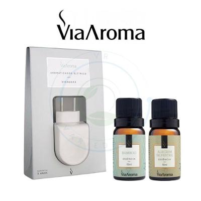 Aparelho Aromatizador Difusor De Ambiente Elétrico Standard Branco Via Aroma Com 2 Essências Standard + Alecrim