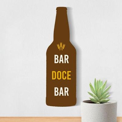 Placa de Parede Decorativa Bar Doce Bar Tpc em MDF com Dimensões de 10,3 X 34 X 0,3 cm
