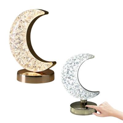 Mini Luminária de Mesa LED Lua de Cristal Touch com Iluminação Ajustável Branco Top Rio Comercial