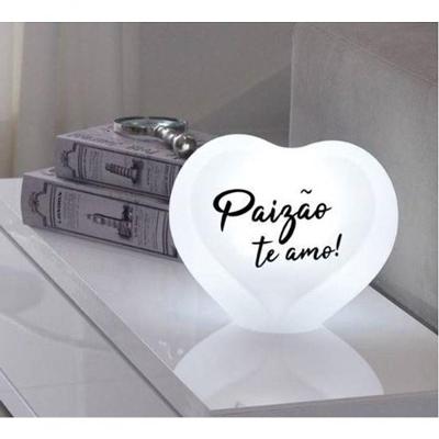 Luminária Coração Paizão Te Amo Tpc Bivolt com Luz Difusa para Leitura e Decoração