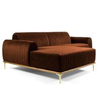 Sofá 3 Lugares Com Chaise Base De Madeira Euro 245 Cm Telha - 1