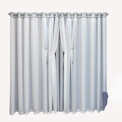 Cortina Gallane Semi Blackout 2,0X1,7M Poliéster Gelo Lilly Home Enxovais