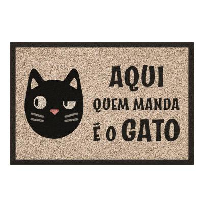 Capacho Vinílico Aqui Quem Manda Klp02 60x40cm Pvc Base Antiderrapante Preto Uzoo
