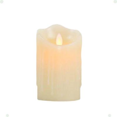 Vela de LED Decorativa Parafina Escorrida 12 e 5cm Chama Artificial Cintilante Branco Rio Tijucas