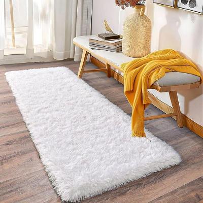 Tapete Passadeira 2 e 00 X 0 e 60 Retangular 60 X 200 cm Felpudo para Corredor Quarto Sala Branco