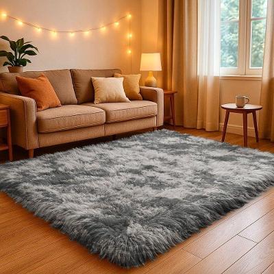 Tapete Felpudo Retangular 150x200cm para Quarto e Sala Cinza Mesclado OEM