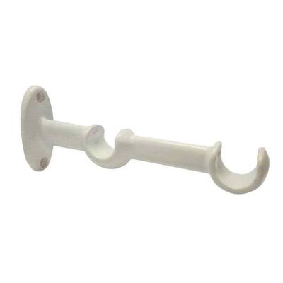 Suporte para Cortina Duplo Prátiko com 2 Peças e Kit de Buchas e Parafusos 6 Branco Bella Arte