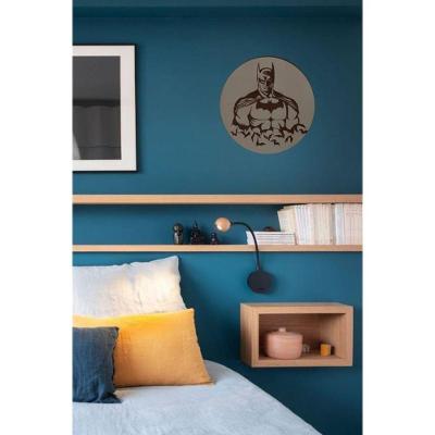 Plaquinha Decorativa Batman Natural em MDF F031 com Feltro e Corte a Laser Preto Trovarelli Móveis