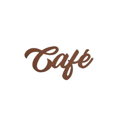 Plaquinha de Decoração Plaquinha Café Mdf Natural [F031] para Cozinha Ou Sala Marrom Trovarelli