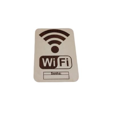 Placa Decorativa Placa Wi-fi M2 Branca [F031] em MDF com Acabamento a Laser Branco Trovarelli Móveis