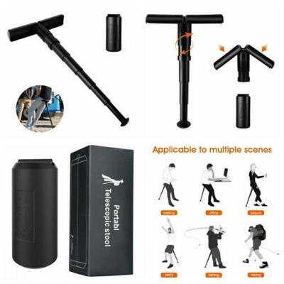 Banqueta Retrátil Dobrável Portátil Sitpack com Altura Ajustável e Design Compacto Preto Yeet