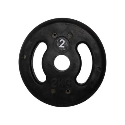 Anilha de Musculação Ferro Fundido Injetada Alça Lateral 2kg Preto para Academia Anilhas Fitness