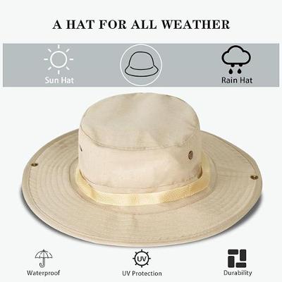 Chapéu de Sol Boonie com Proteção Solar FPS 50+ e Aba Larga Azul FG