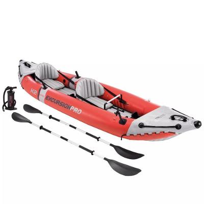 Caiaque Inflável para 2 Pessoas Excursion Pro 68309 com Remos e Bomba Vermelho Intex