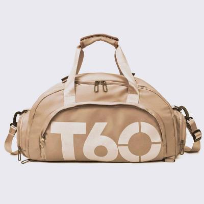 Bolsa Esportiva Mochila Transversal com Bolso para Tênis Impermeável Marrom OEM