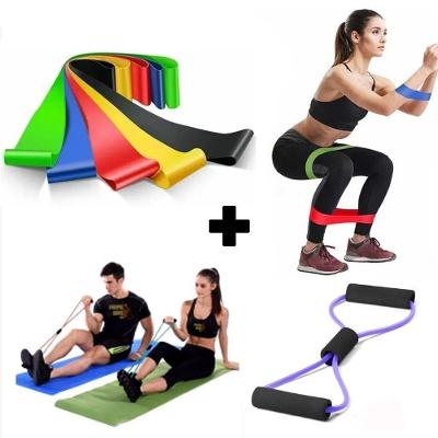 Kit de Faixas Elásticas Kit5 Mini Band e Extensor para Exercícios Funcionais Verde OEM