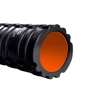 Rolo de Liberação Miofascial T141 33CM para Recuperação Muscular com Textura Rígida preto-laranja