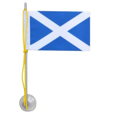 Mini Bandeira da Escócia com Ventosa (5,5CM X 8,5CM) em Poliéster com Pedestal Azul SP Bandeiras