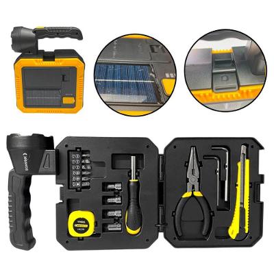 Lanterna de Mão com Carregador Solar e Ferramentas com USB Tipo-C Preto Bomvink