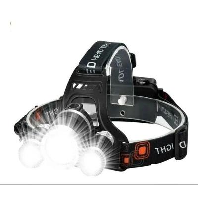 Lanterna de Cabeça Recarregável Profissional 3 Leds Cree T6 300 Metros Preto OEM