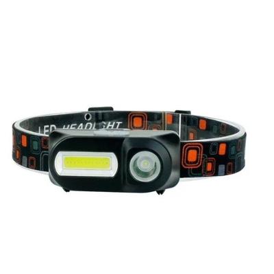 Lanterna de Cabeça Led T6 + COB Recarregável com 6 Modos Impermeável Preto OEM