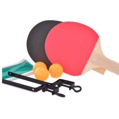 Kit Ping Pong com Rede 2 Raquetes e 3 Bolinhas Ideal para Todas as Idades Preto e Vermelho DDG Toys