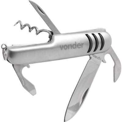 Canivete Multiuso 3662003000 Aço Inox 150mm com Abridor de Latas e Garrafas Vonder