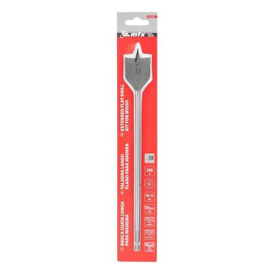Broca Chata para Madeira 38mm 300mm 7040389 Aço 45 Haste Hexagonal Vermelho Mtx