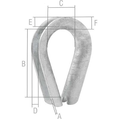 Anilha Sapatilho para Cabo de Aço 12,70mm 1-2 Zincado para Confecção de Laços e Ilhoses Vonder