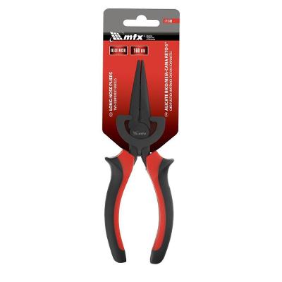 Alicate Bico Meia Cana Reto 6'' 160mm 171589 com Cabo Dupla Injeção Vermelho MTX