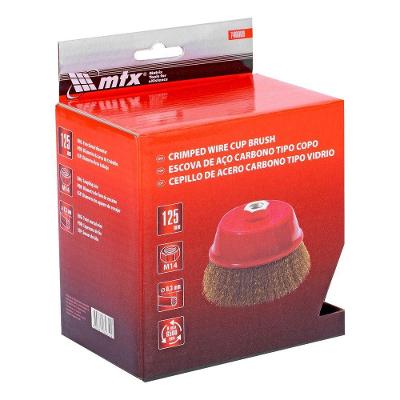 Escova Tipo Copo Latonada M14 125mm para Limpeza de Superfícies Vermelho MTX