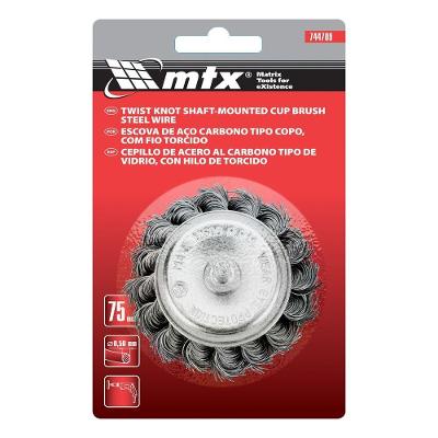 Escova Tipo Copo Aço Carbono 75mm 6mm 0,5mm para Furadeira Vermelho Mtx
