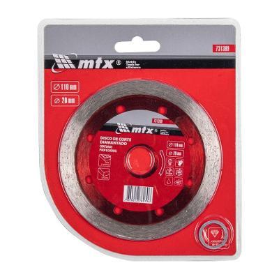 Disco Diamantado Contínuo 110x20mm para Corte Refrigerado em Cerâmica e Porcelanato Vermelho MTX