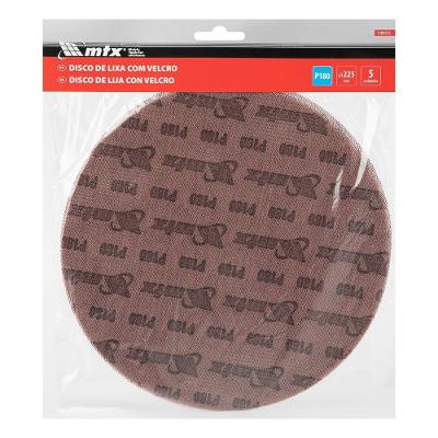 Disco de Lixa Telado com Velcro Grão 180 225mm para Parede e Teto Vermelho MTX