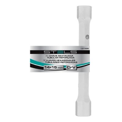 Chave Sextavada Tubular 14-15mm 1377255 Aço Cromo-Vanádio Azul Stels