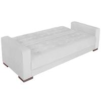 Sofá Cama 3 Lugares Jobim Suede Branco - 6